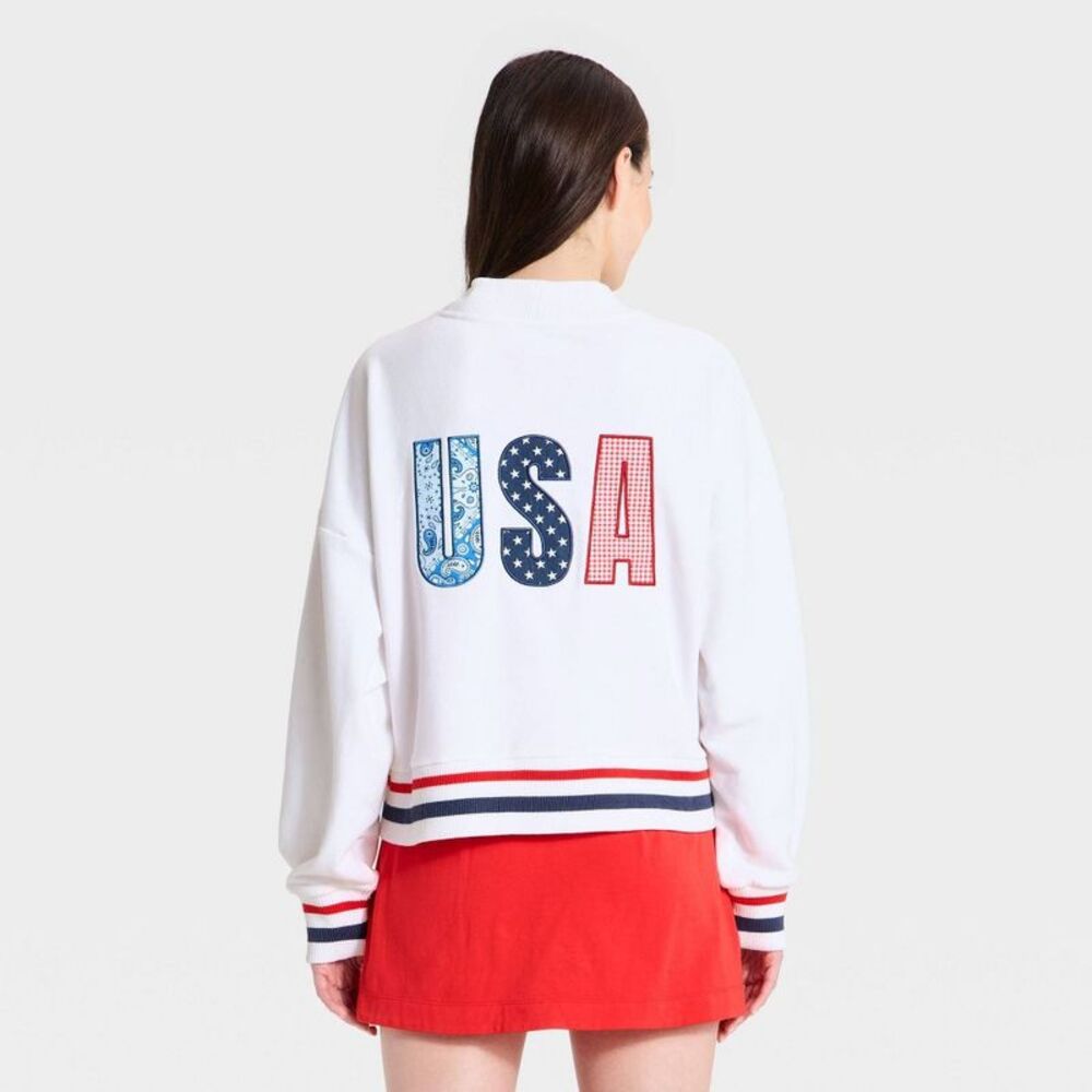 Women's Americana Cardigan White XXL - Picture 2 of 4